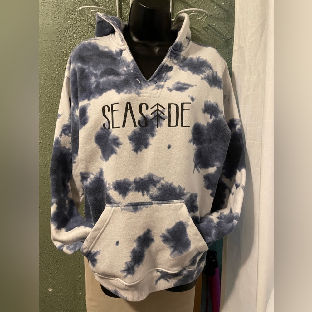Southern Spirit Sz M Blue/White TyeDye Pulllover Hoodie